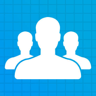 A line icon of a group of people