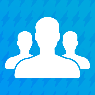A line icon of a group of people