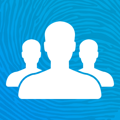 A line icon of a group of people