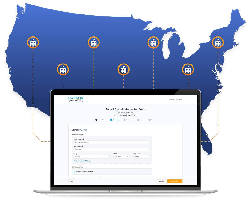 An example of how our software integrates with secretary of state databases