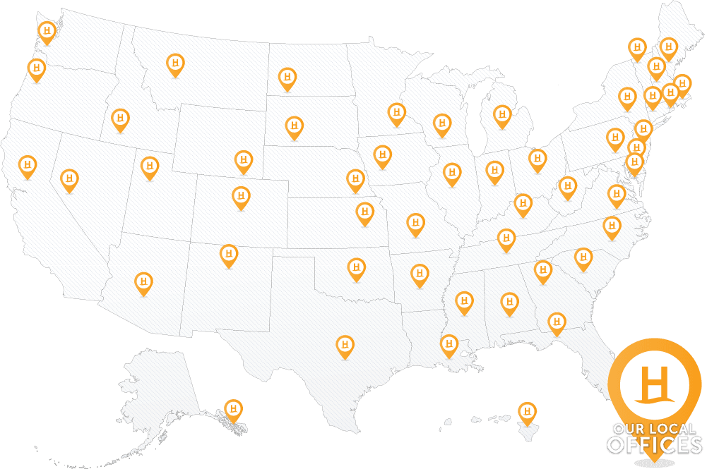 A map of our office locations across the United States