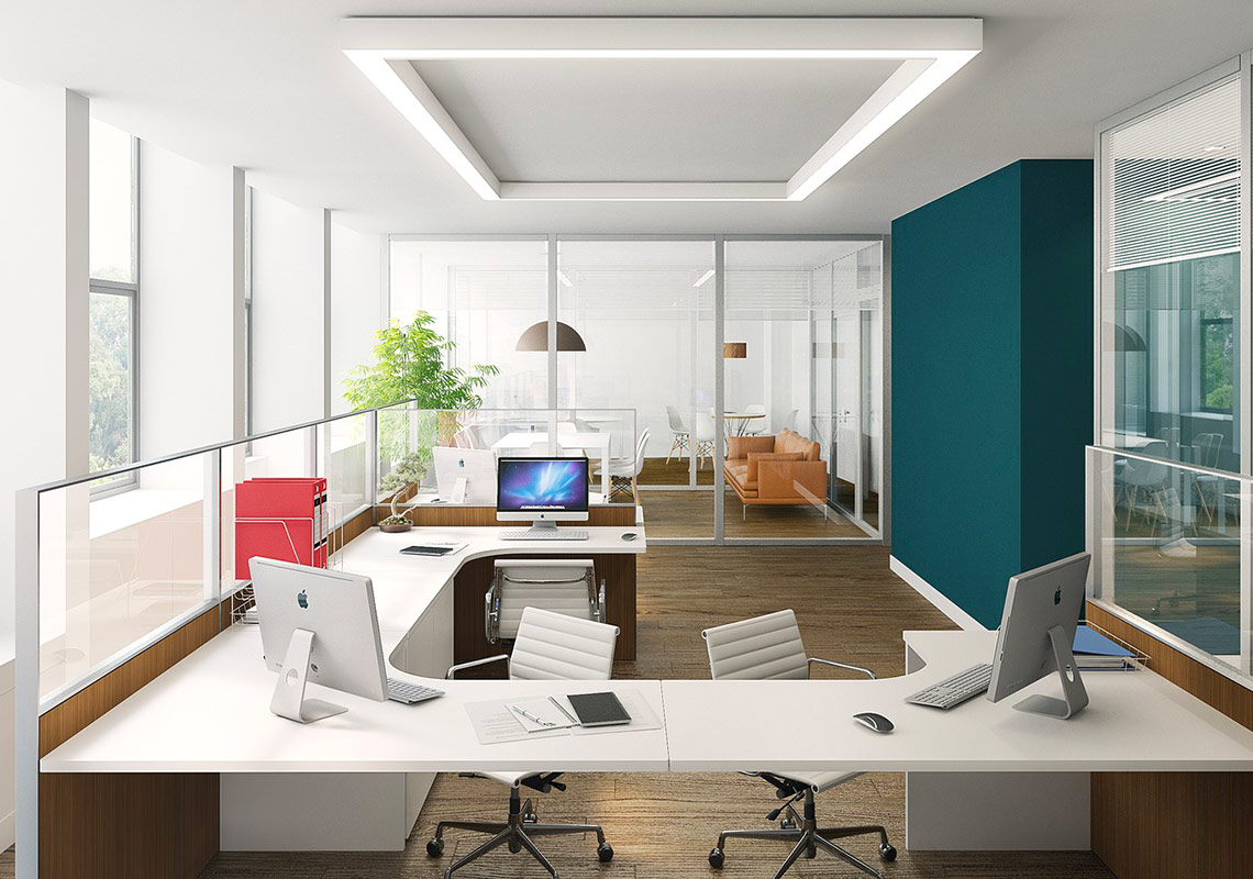 A modern office setting
