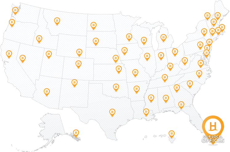A map of our office locations across the United States
