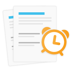 An icon of reports being filed on time